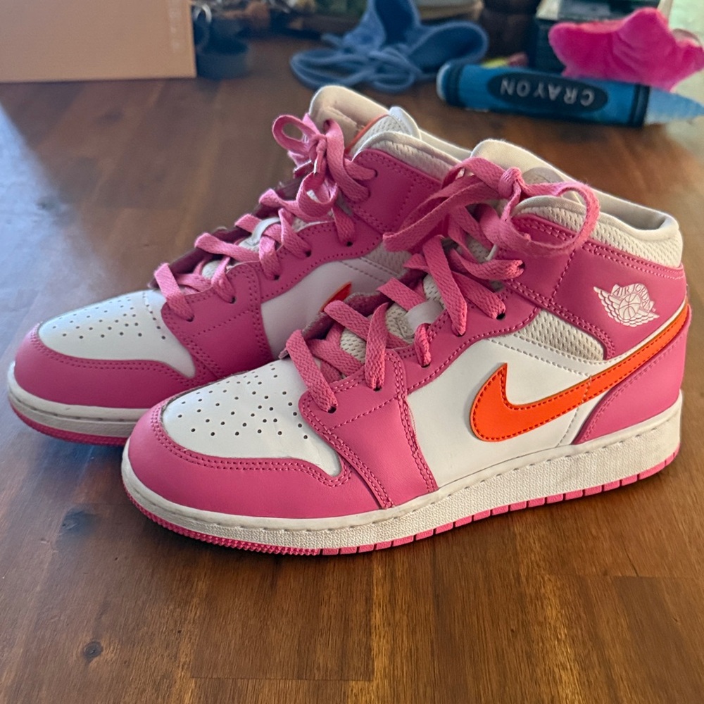 Jordan Pink and Orange Sneakers